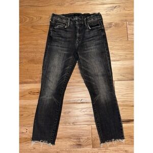 Mother The Looker Ankle Fray Jeans Stargazing Wash Mid Rise Women's 25
